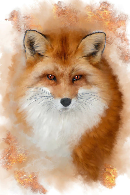 British Wildlife Art Fox Premium Blanket Throw Gift Idea 150 x 100 cm / 40" x 60"