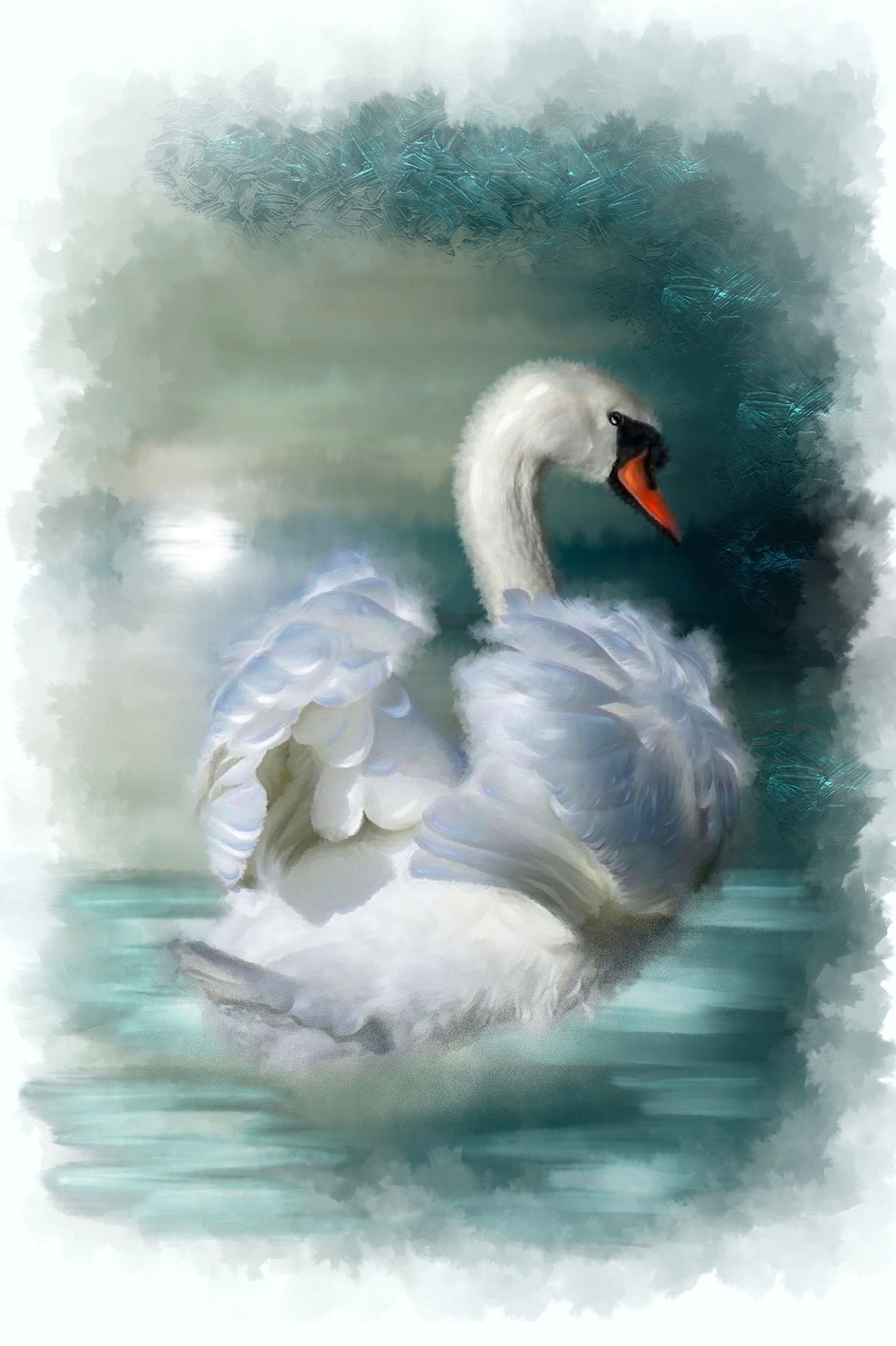 British Wildlife Art Swan Premium Blanket Throw Gift Idea 150 x 100 cm / 40" x 60"