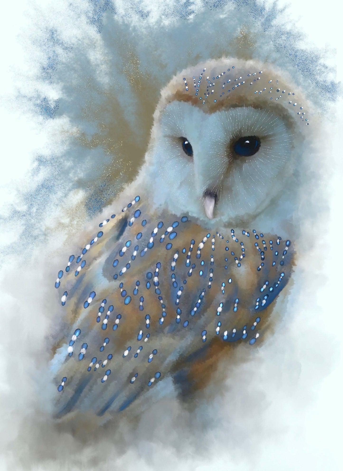 British Wildlife Art Barn Owl Premium Blanket Throw Gift Idea 200 x 150 cm / 60" x 80"
