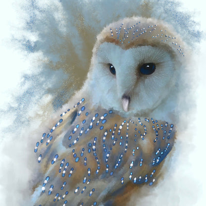 British Wildlife Art Barn Owl Premium Square Cushion Gift Idea 60x60cm