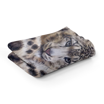 Wildlife Wild Animal Art Snow Leopard Premium Blanket Throw Gift Idea 200 x 150 cm / 60" x 80"