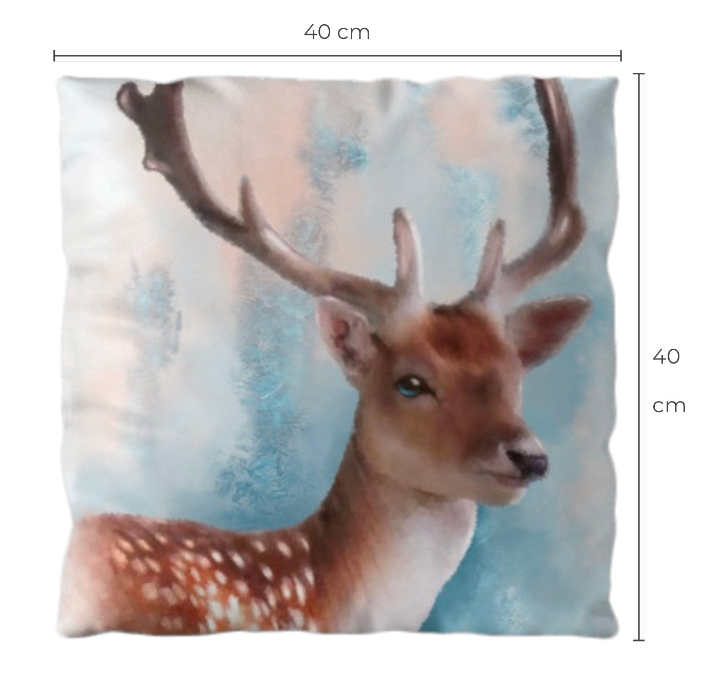British Wildlife Art Deer Premium Square Cushion Gift Idea 40x40cm