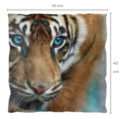 Wildlife Wild Animal Art Tiger Premium Square Cushion Gift Idea 40x40cm