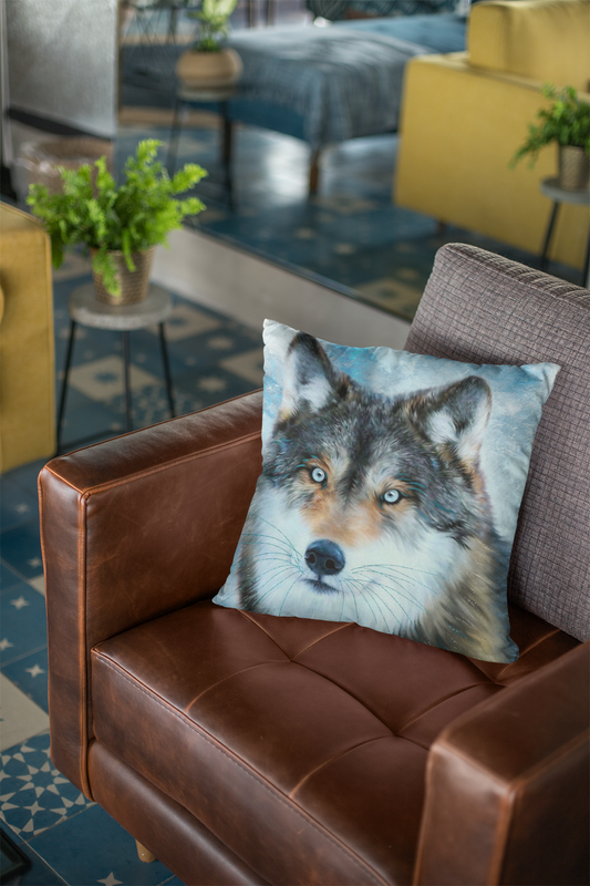 Wildlife Wild Animal Art Wolf Premium Square Cushion Gift Idea 40x40cm