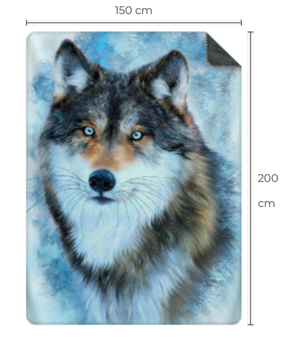Wildlife Wild Animal Art Wolf Premium Blanket Throw Gift Idea 200 x 150 cm / 60" x 80"