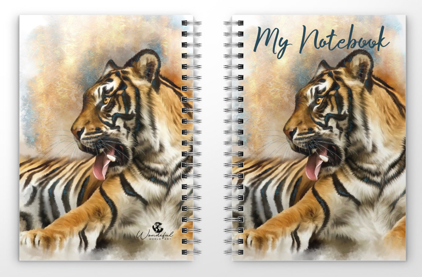 Wildlife Wild Animal Art Sitting Tiger Notebook Gift Idea