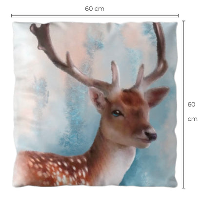British Wildlife Art Deer Premium Square Cushion Gift Idea 60x60cm