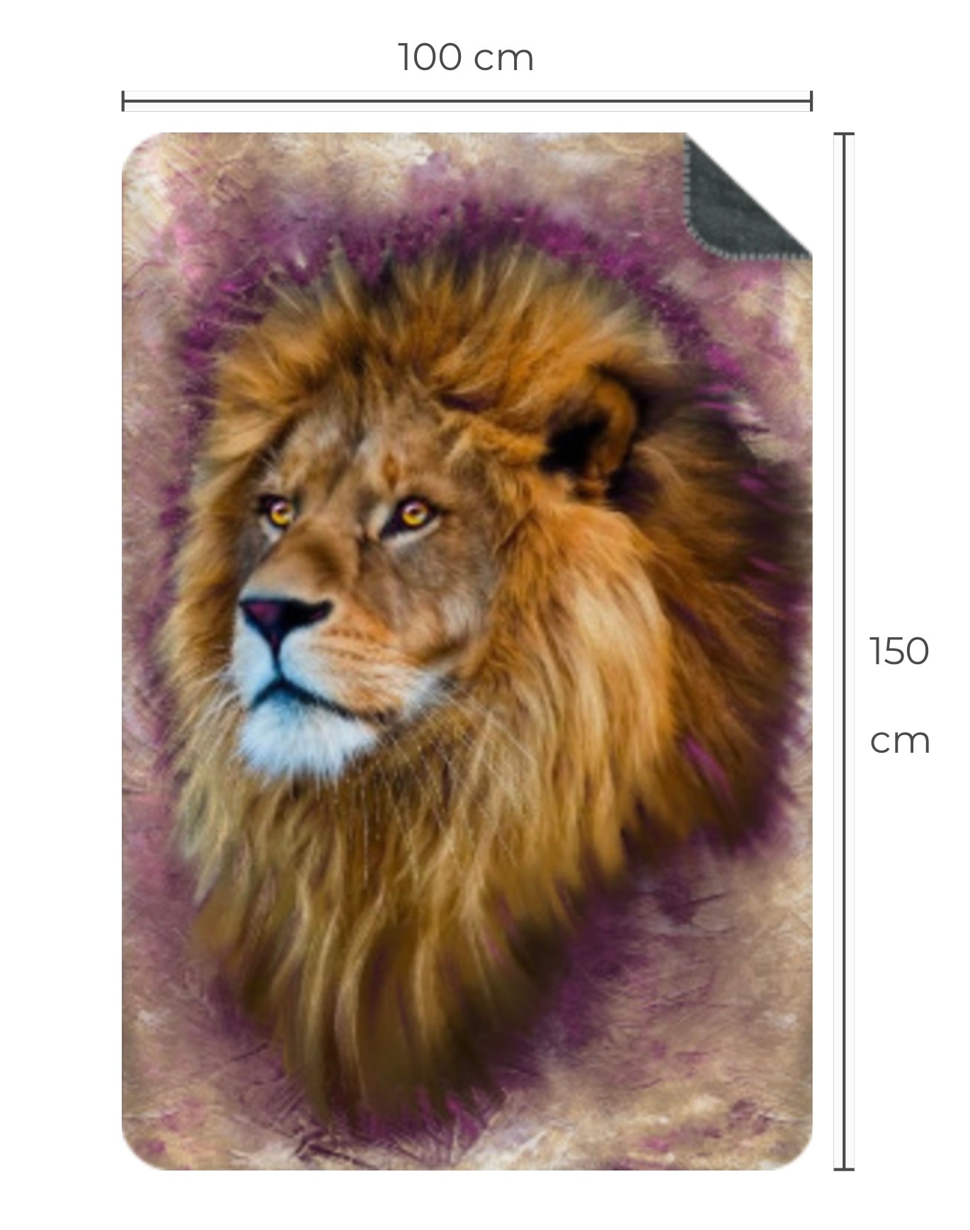 Wildlife Wild Animal Art Lion Premium Blanket Throw Gift Idea 150 x 100 cm / 40" x 60"