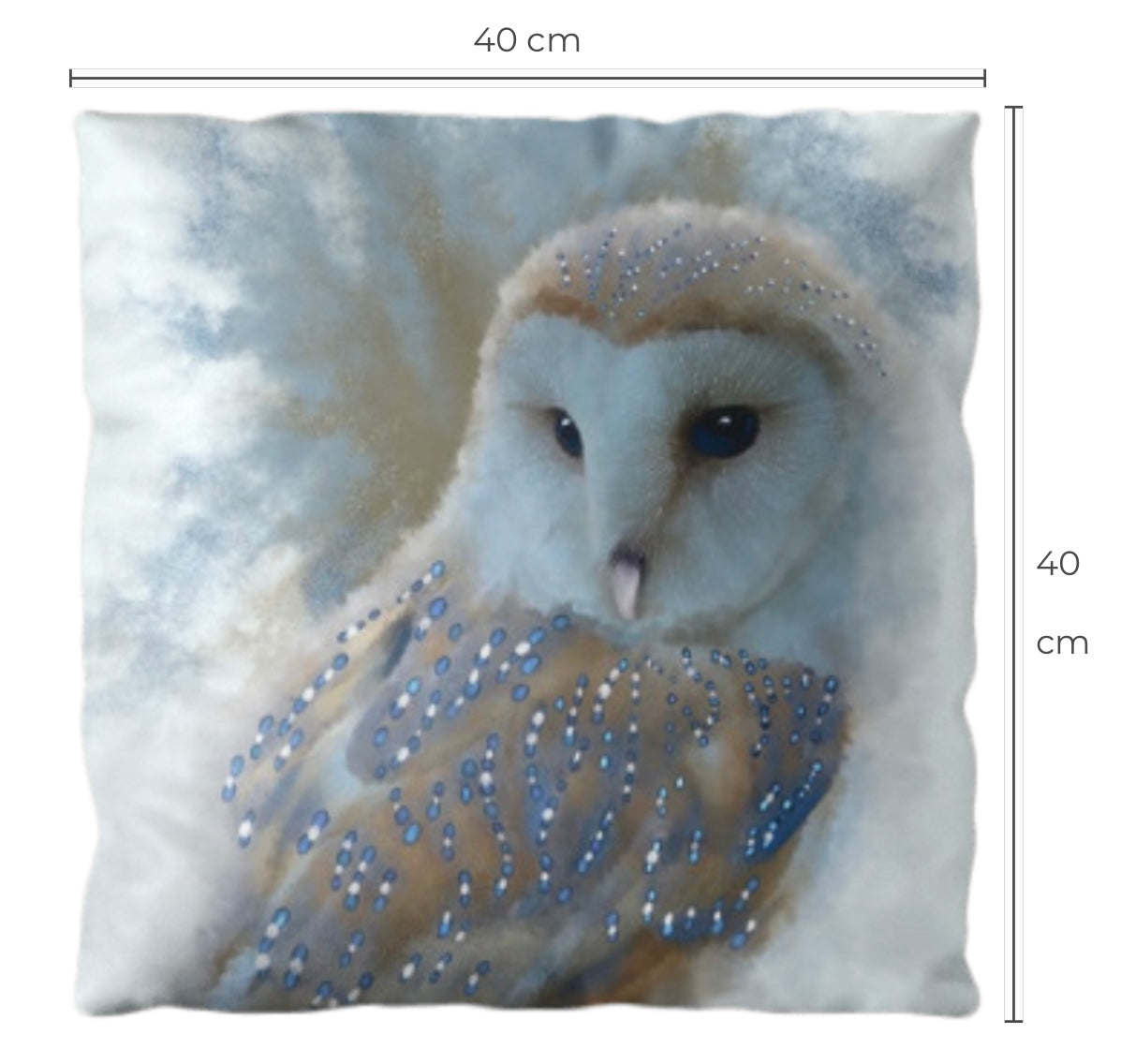 British Wildlife Art Barn Owl Premium Square Cushion Gift Idea 40x40cm