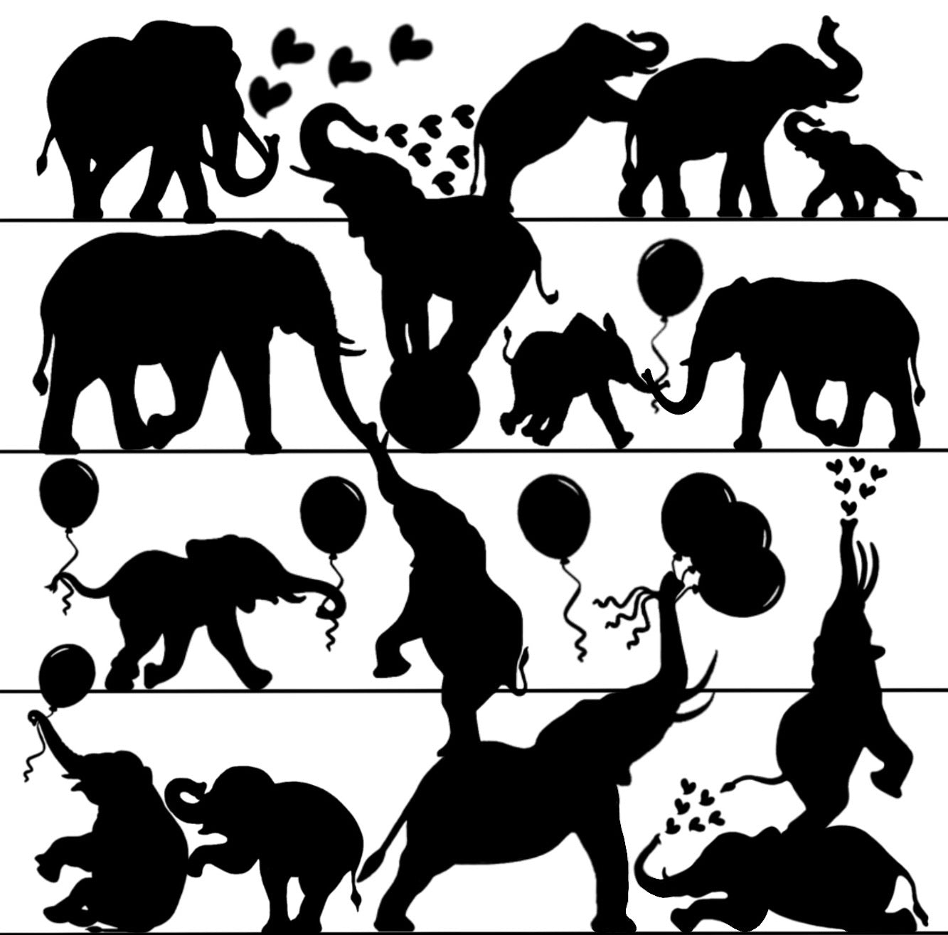 Playful Elephants Silhouette Collection Art Square Personalised Coaster Gift Idea