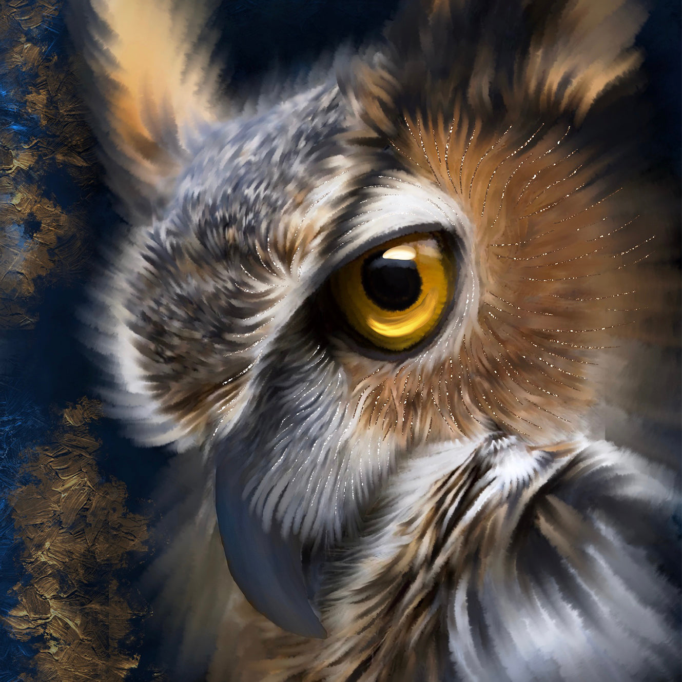 British Wildlife Art Owl Square Personalised Coaster Gift Idea