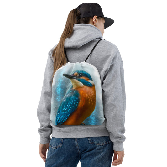 British Wildlife Art Kingfisher Drawstring bag Gift Idea