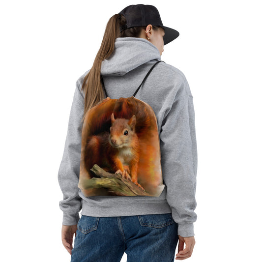 British Wildlife Art Squirrel Drawstring bag Gift Idea