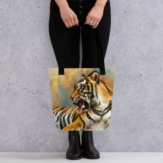 Wildlife Wild Animal Sitting Tiger Tote bag Gift Idea