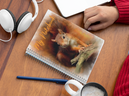 British Wildlife Art Squirrel Notebook Gift Idea