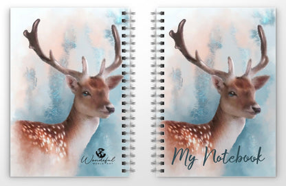 British Wildlife Art Deer Notebook Gift for Christmas