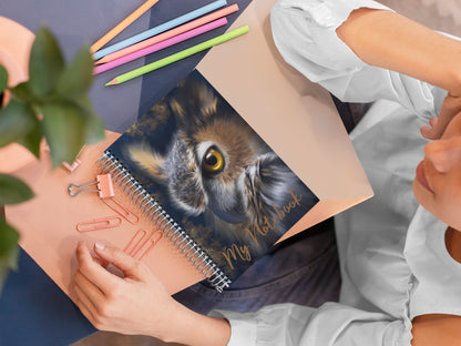 British Wildlife Art Owl Notebook Gift for Christmas