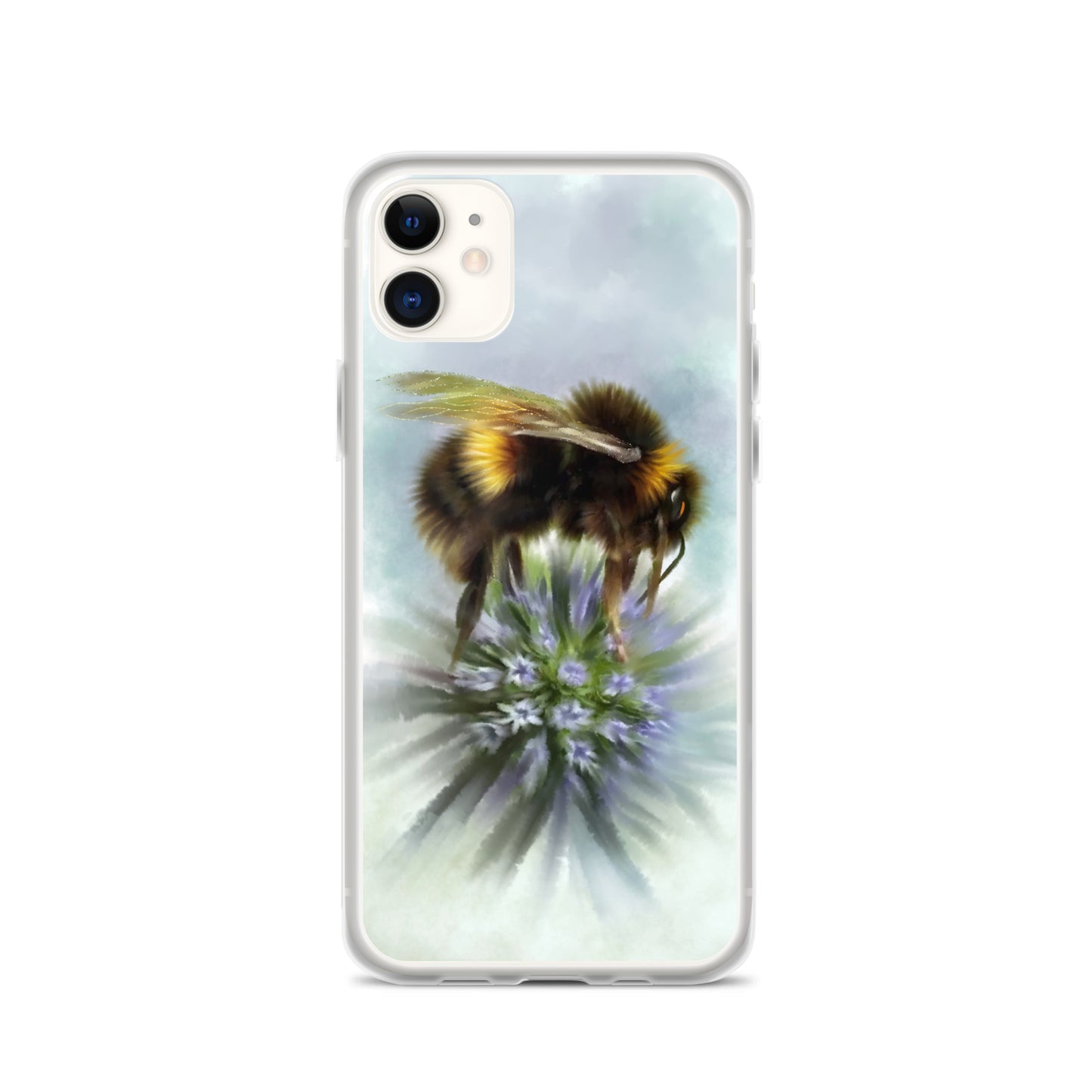 Bumble Bee Flower Floral Art with Purple Allium iPhone Case Gift Idea