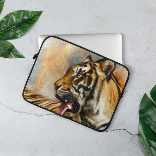 Wildlife Wild Animal Art Sitting Tiger Laptop Sleeve Gift Idea