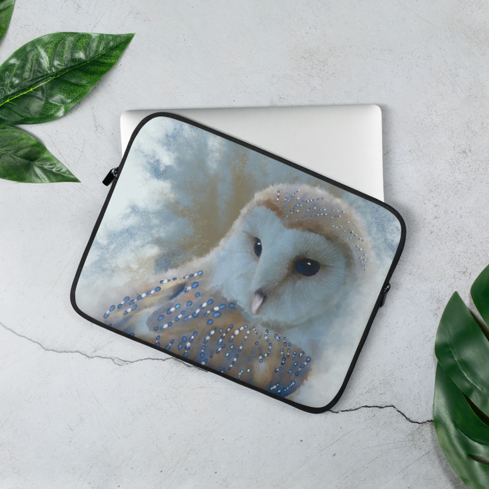 British Wildlife Art Barn Owl Laptop Sleeve Gift Idea