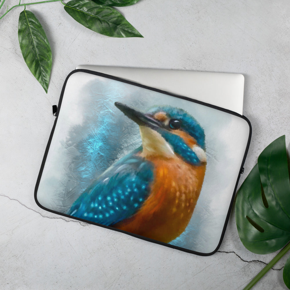 British Wildlife Art Kingfisher Laptop Sleeve Gift Idea
