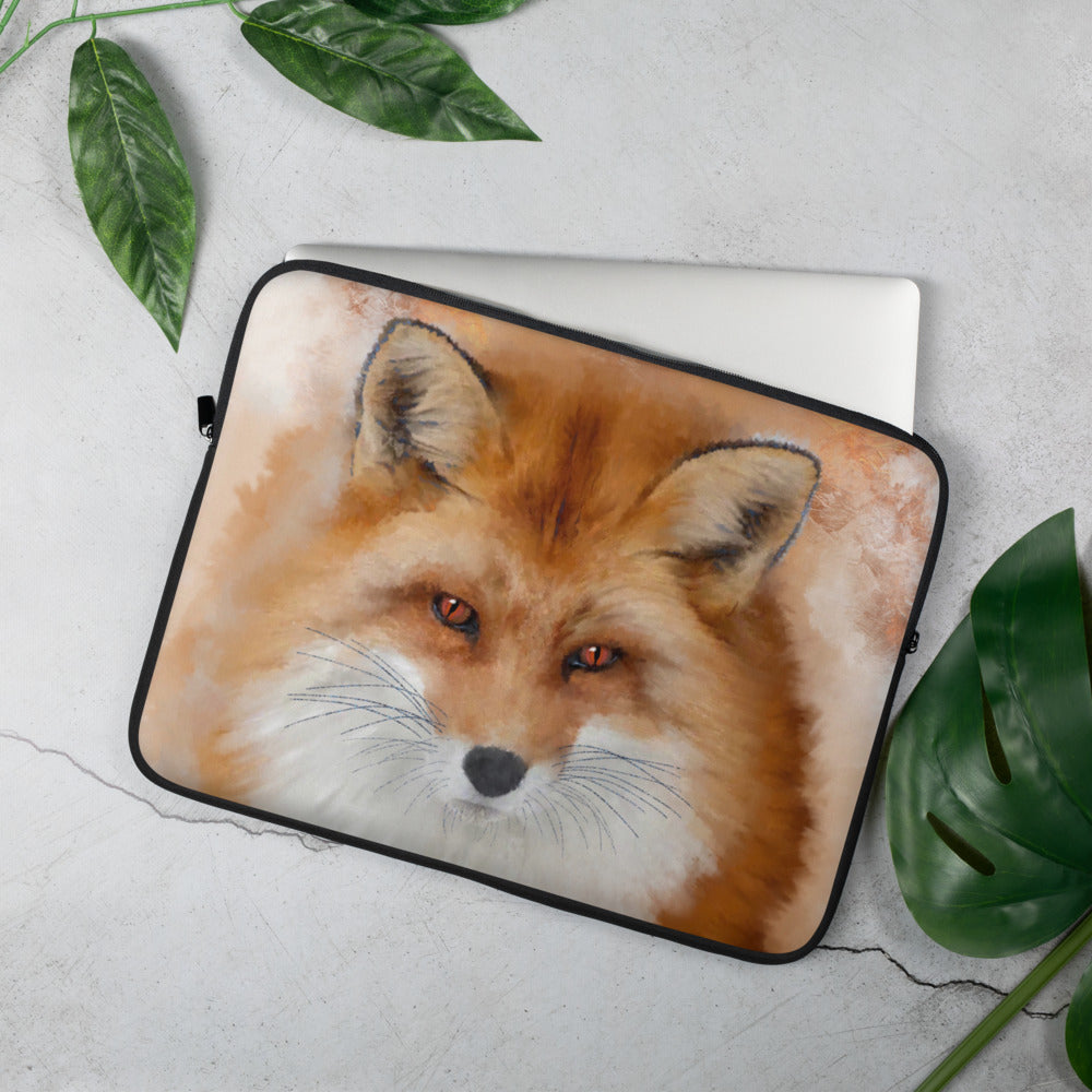 British Wildlife Art Fox Laptop Sleeve Gift Idea