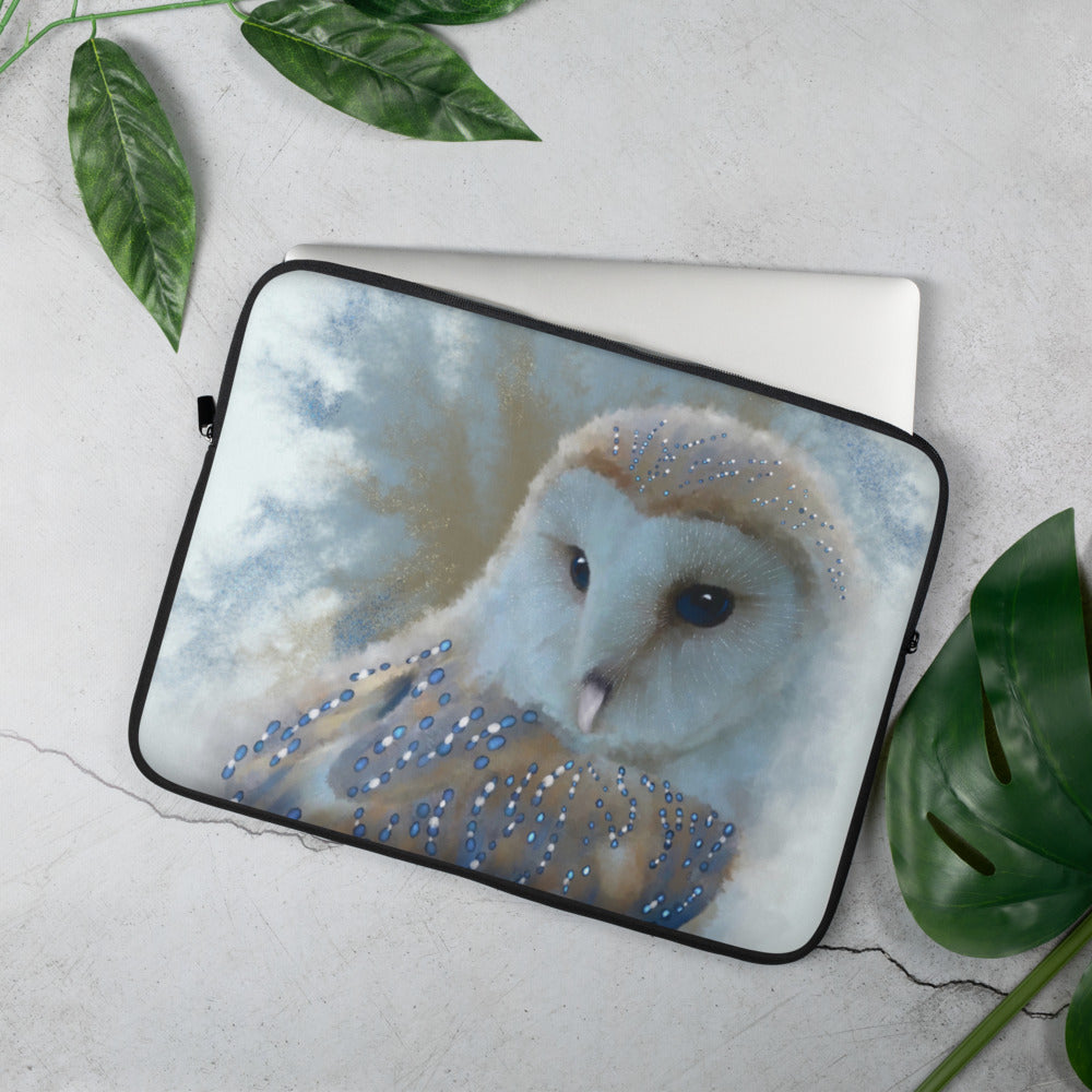 British Wildlife Art Barn Owl Laptop Sleeve Gift Idea