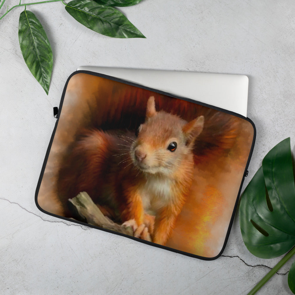 British Wildlife Art Squirrel Laptop Sleeve Gift Idea