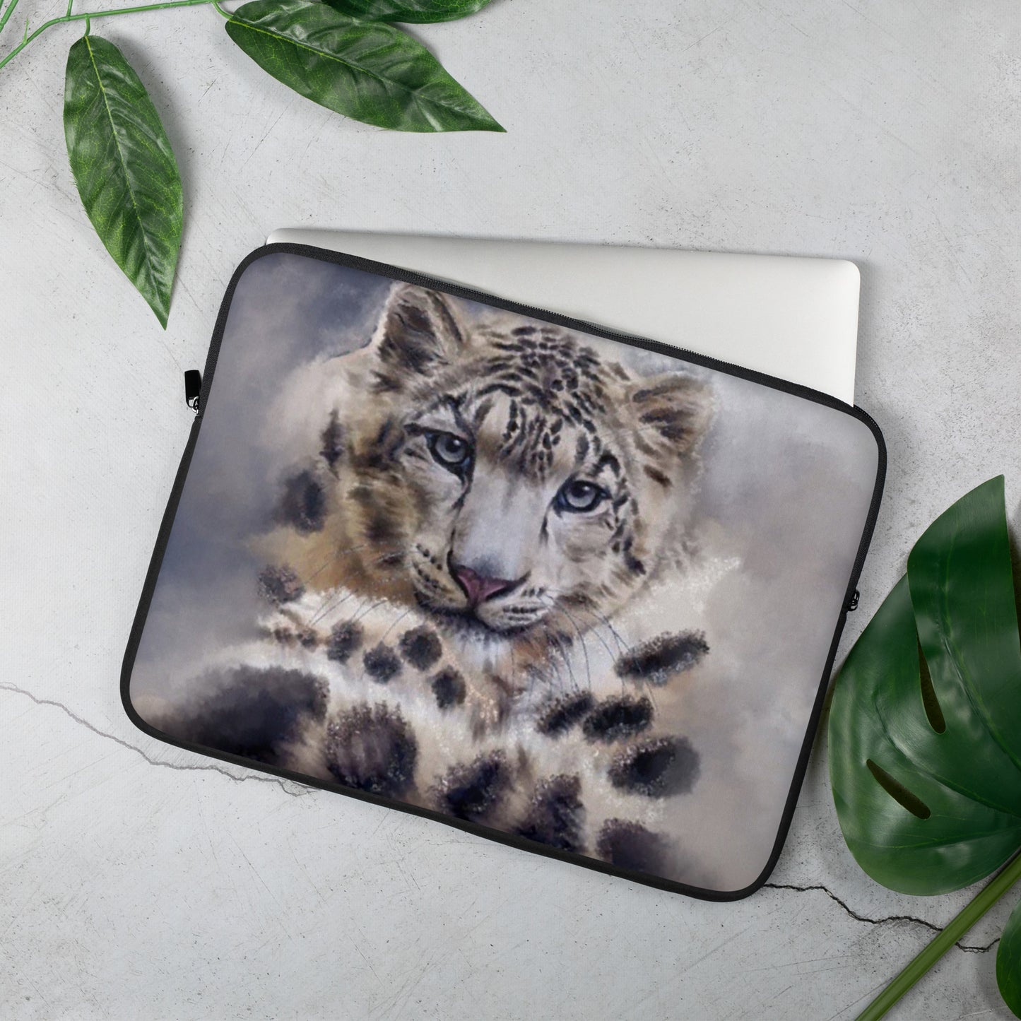 Wildlife Wild Animal Art Snow Leopard Laptop Sleeve Gift Idea