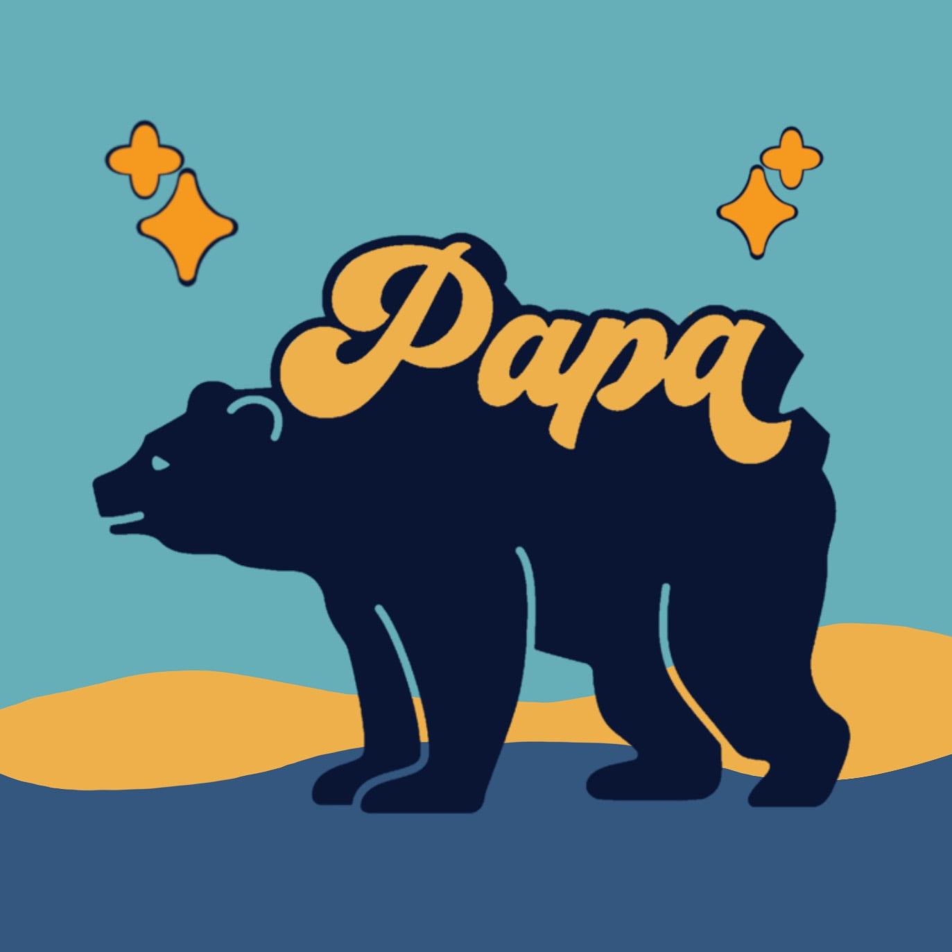 Papa Bear For Him Collection Art Personalised Coaster Gift Idea