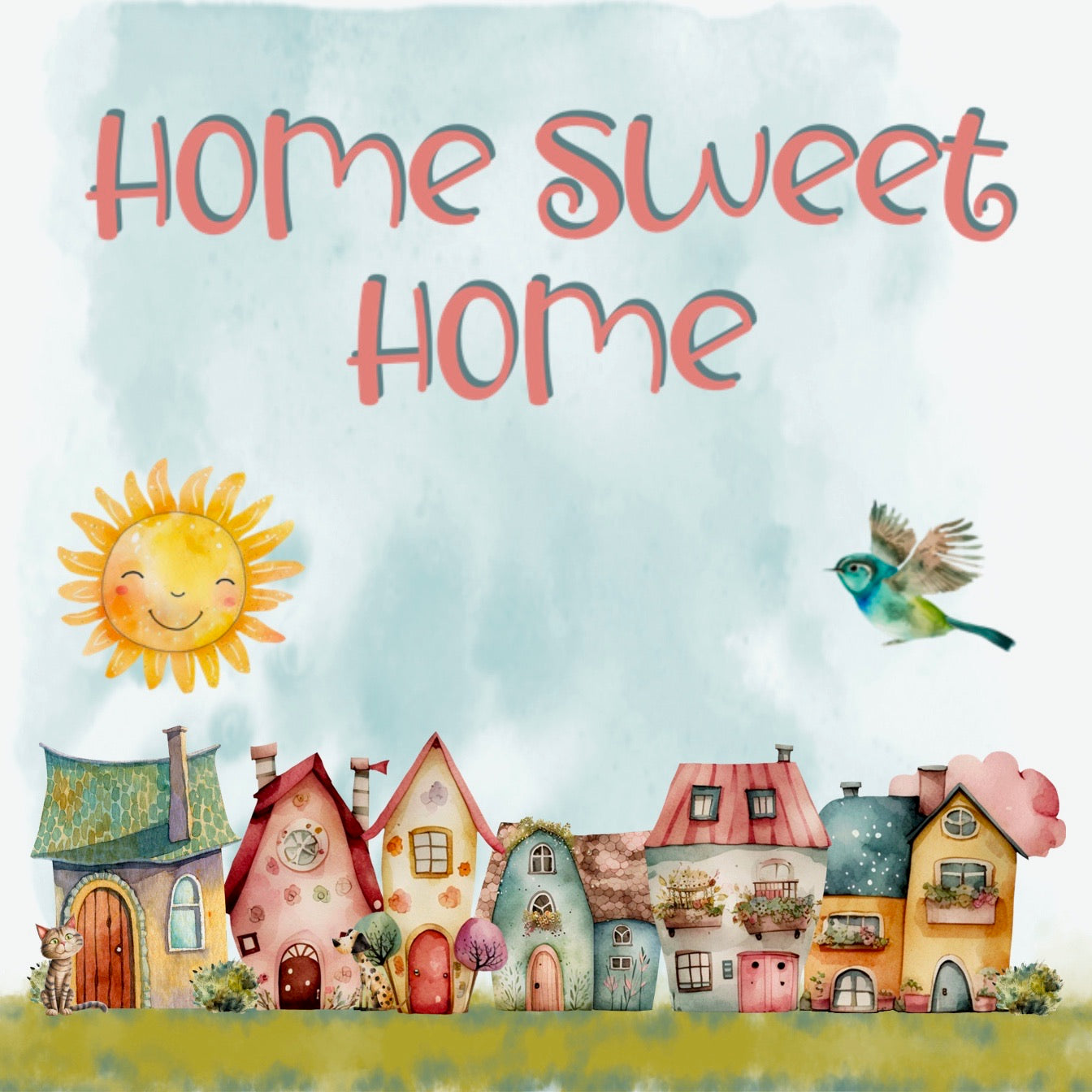 Home Sweet Home Comic Collection Art Square Personalised Coaster Gift Idea