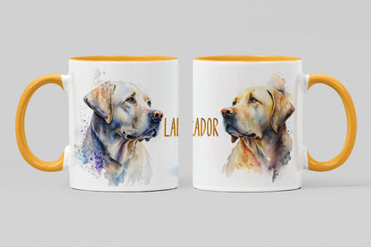 Yellow Labrador Dogs Collection Art Personalised Ceramic Mug Gift Idea