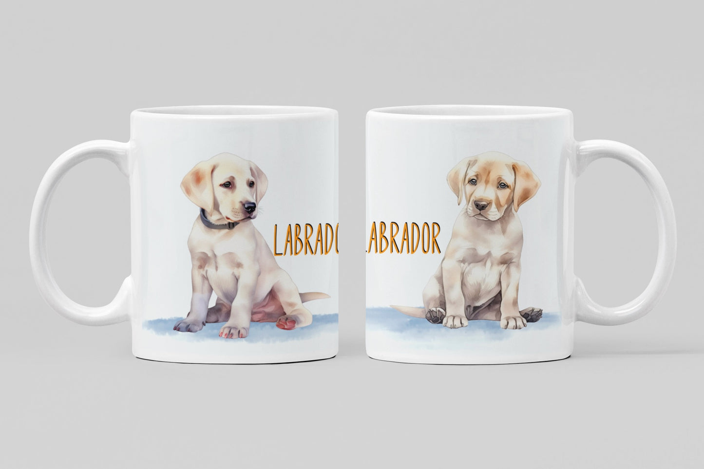 Yellow Labrador Puppy Dogs Collection Art Personalised Ceramic Mug Gift Idea