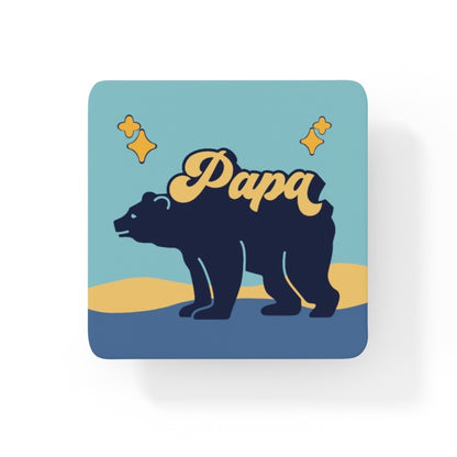 Papa Bear For Him Collection Art Personalised Coaster Gift Idea