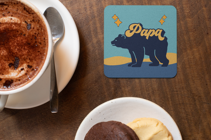 Papa Bear For Him Collection Art Personalised Coaster Gift Idea