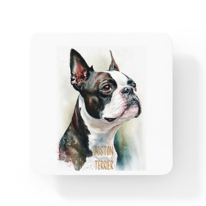 Boston Terrier Dogs Collection Art Square Personalised Coaster Gift Idea