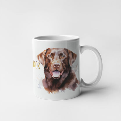 Chocolate Labrador Dogs Collection Art Personalised Ceramic Mug Gift Idea