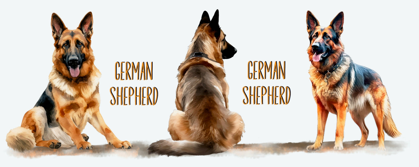 Sitting German Shepherd Dogs Collection Art Personalised Ceramic Mug Gift Idea