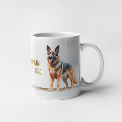 Sitting German Shepherd Dogs Collection Art Personalised Ceramic Mug Gift Idea