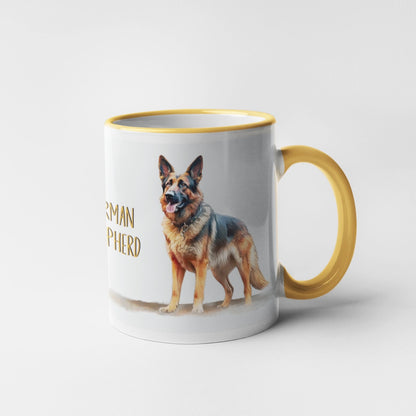 Sitting German Shepherd Dogs Collection Art Personalised Ceramic Mug Gift Idea