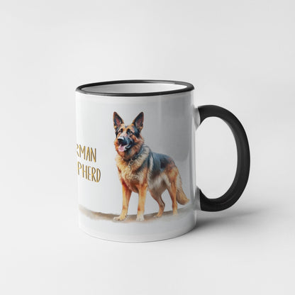 Sitting German Shepherd Dogs Collection Art Personalised Ceramic Mug Gift Idea