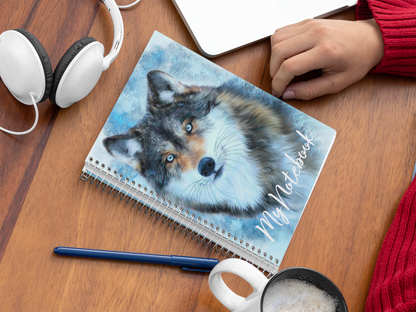 Wildlife Wild Animal Art Wolf Notebook Gift Idea