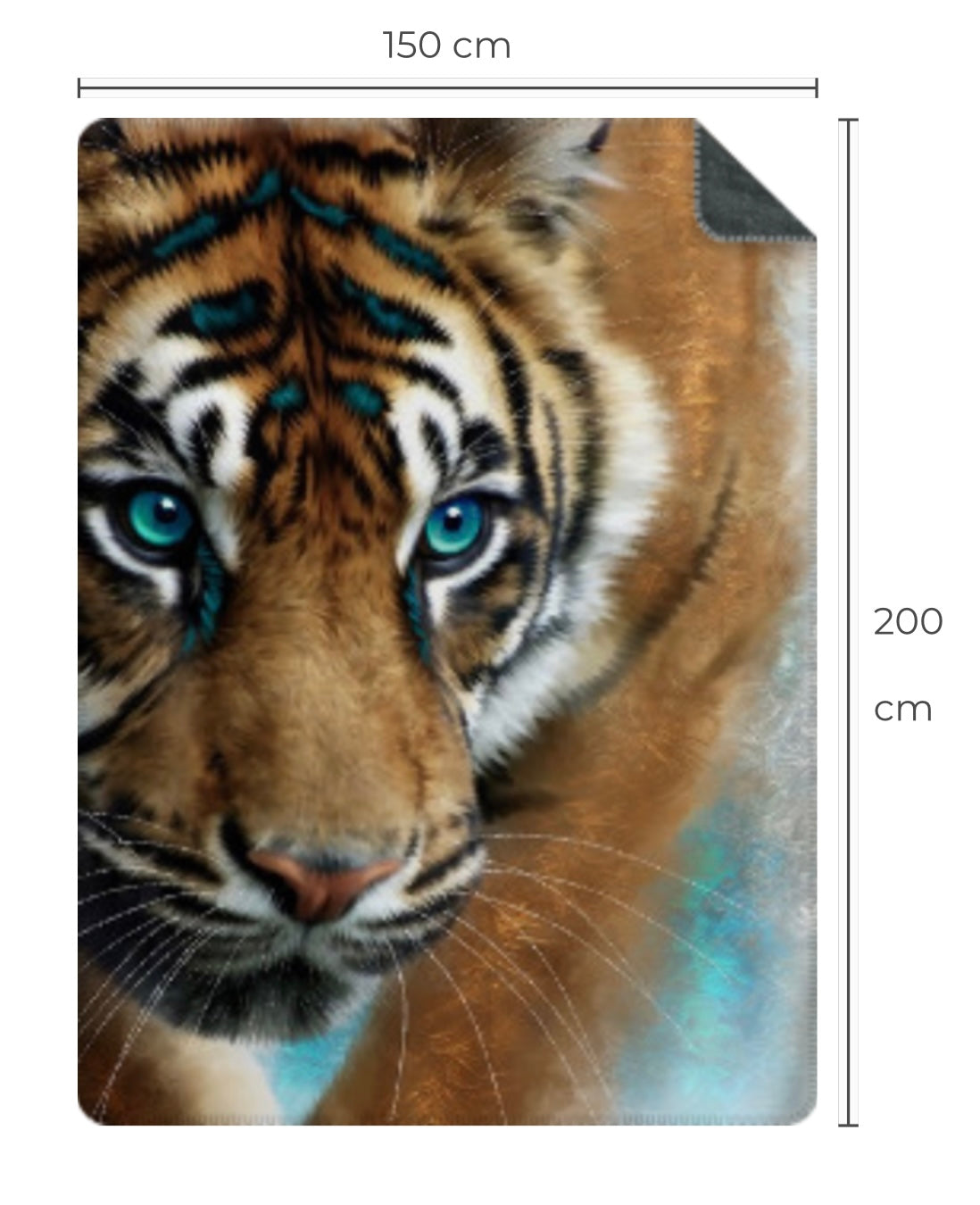 Wildlife Wild Animal Art Tiger Premium Blanket Throw Gift Idea 200 x 150 cm / 60" x 80"