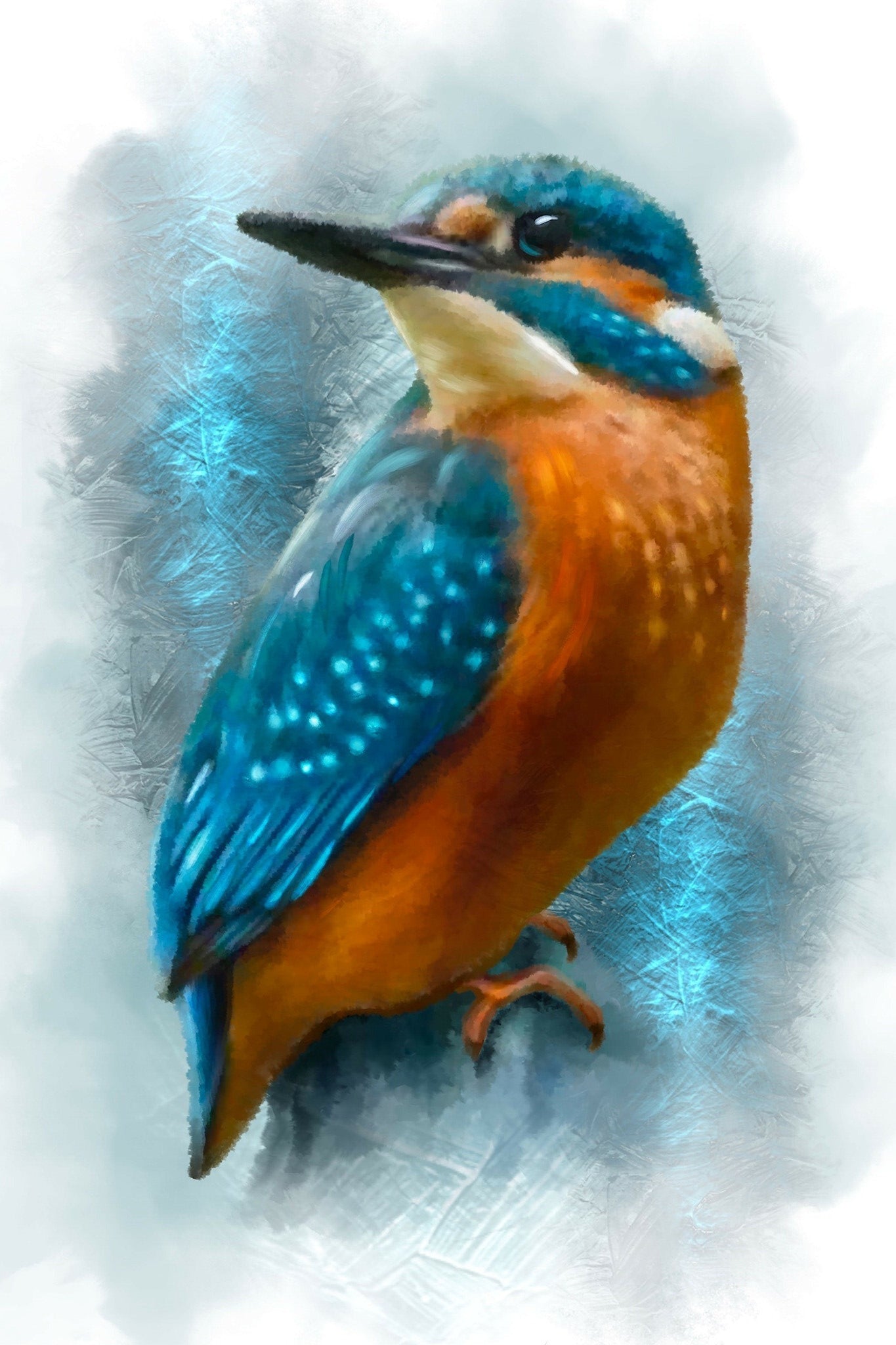 British Wildlife Art Kingfisher Premium Blanket Throw Gift Idea 150 x 100 cm / 40" x 60"