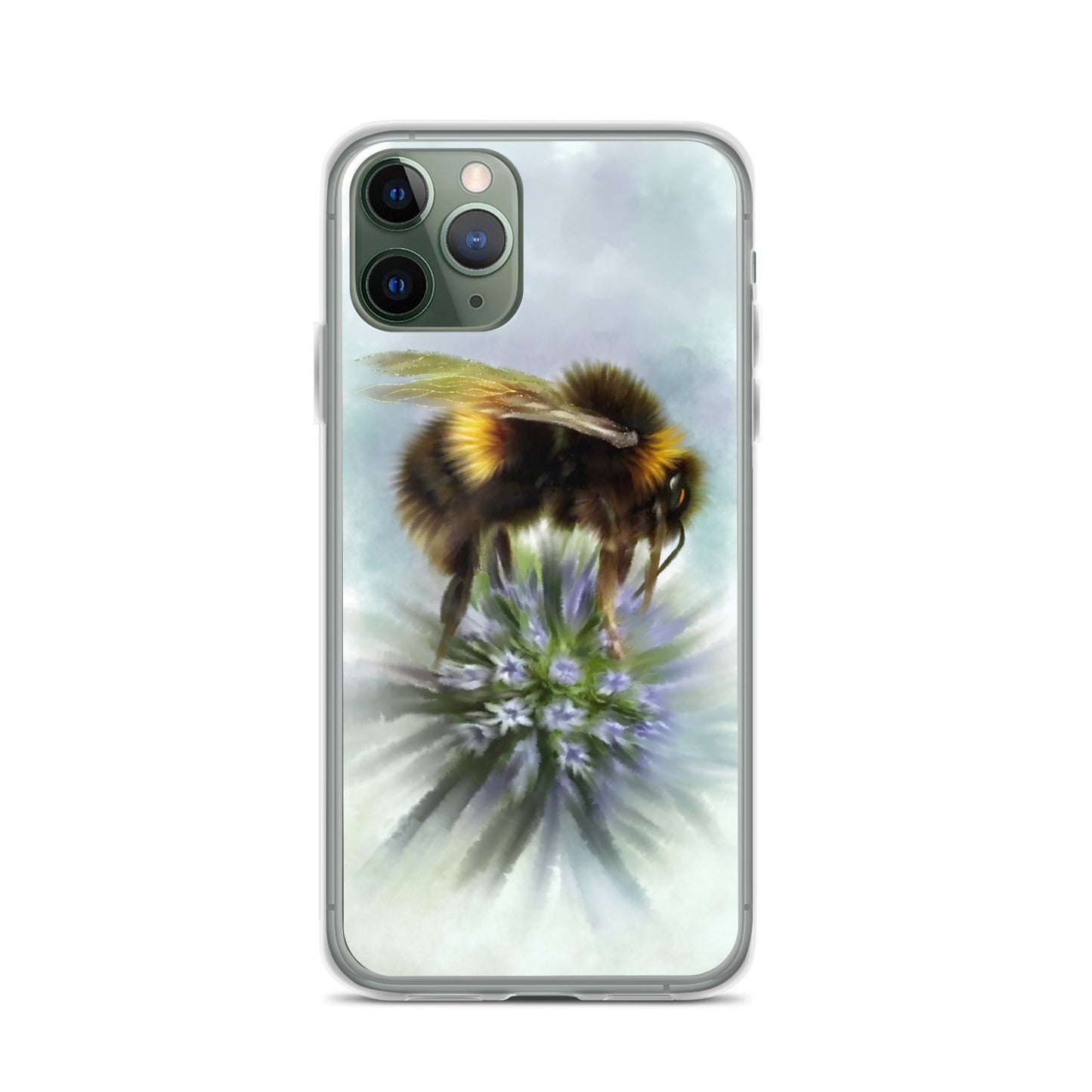 Bumble Bee Flower Floral Art with Purple Allium iPhone Case Gift Idea