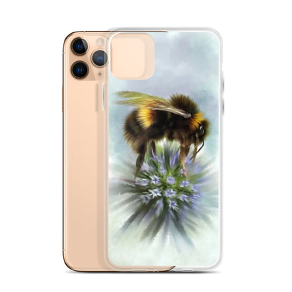 Bumble Bee Flower Floral Art with Purple Allium iPhone Case Gift Idea