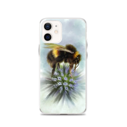 Bumble Bee Flower Floral Art with Purple Allium iPhone Case Gift Idea