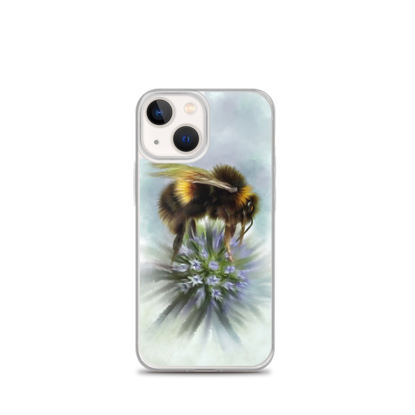 Bumble Bee Flower Floral Art with Purple Allium iPhone Case Gift Idea