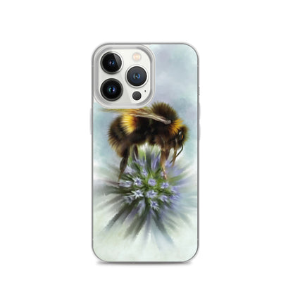 Bumble Bee Flower Floral Art with Purple Allium iPhone Case Gift Idea