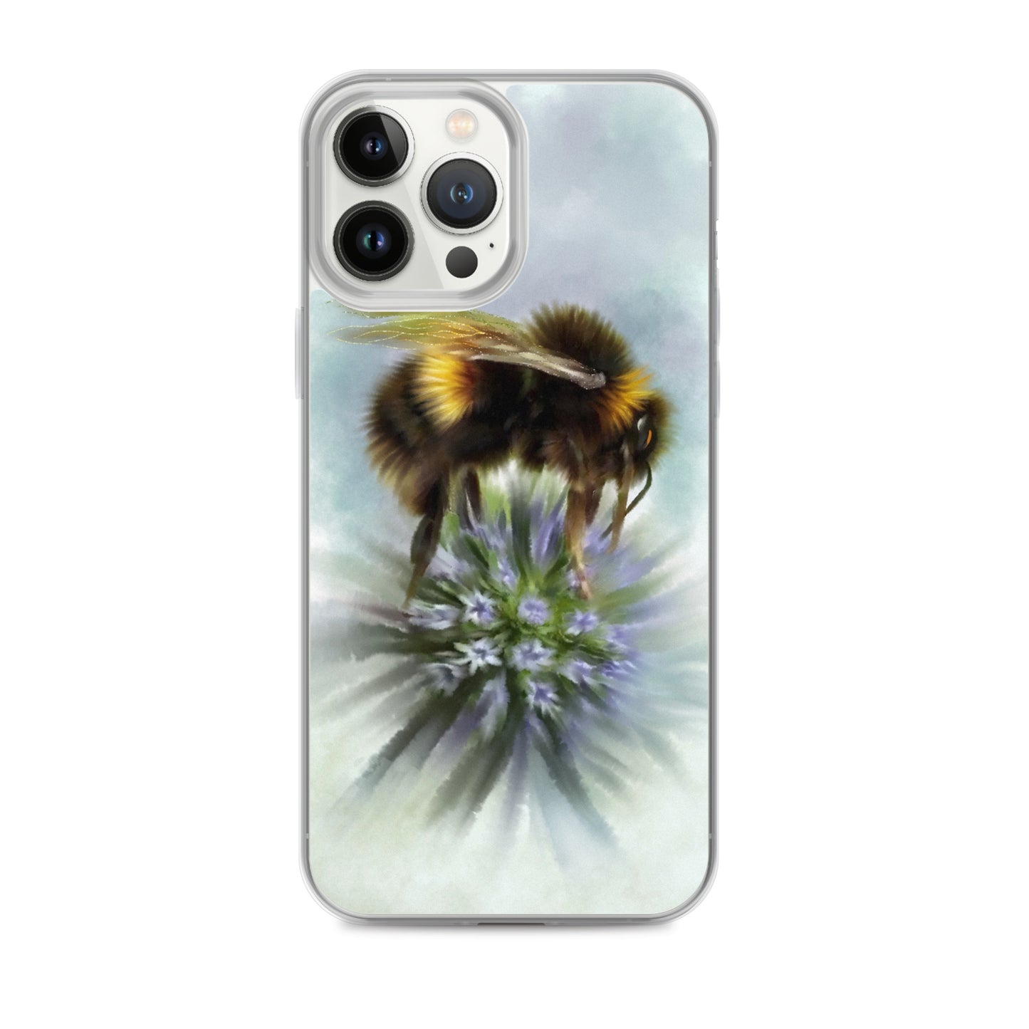 Bumble Bee Flower Floral Art with Purple Allium iPhone Case Gift Idea